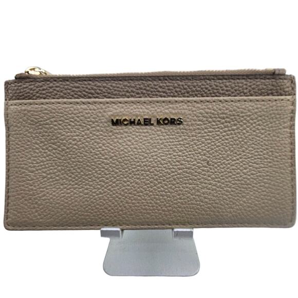 Michael Kors Handbags - Michael Michael Kors Wallet Pebble Leather Slim Card Case Metal Logo